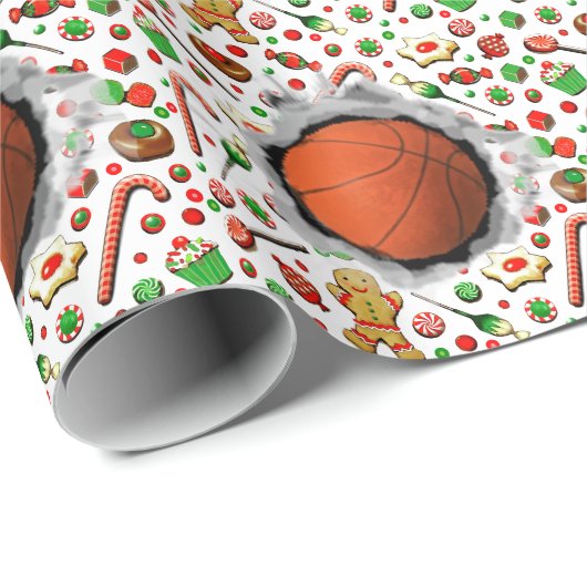 Kerstbasketbalvakantie Cadeaupapier (Rol Hoek)