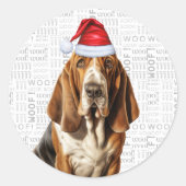 Kerstbassenhuis en Hondenliefhebber Ronde Sticker (Voorkant)