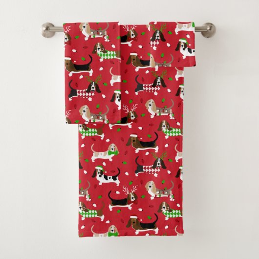 kerstbasset Hond Bad Handdoek (Insitu)