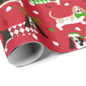 kerstbasset Hond Cadeaupapier (Rol Hoek)