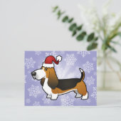 kerstbasset Hond Feestdagenkaart (Staand voorkant)