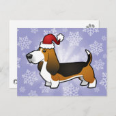 kerstbasset Hond Feestdagenkaart (Voorkant / Achterkant)
