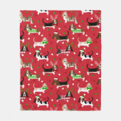 kerstbasset Hond Fleece Deken (Voorkant)