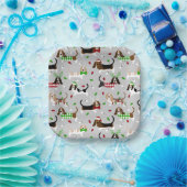 kerstbasset Hond Papieren Bordje (Feest)