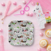 kerstbasset Hond Papieren Bordje (Feest)