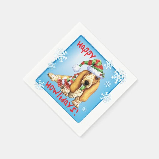 kerstbasset Hond Servet (Hoek)