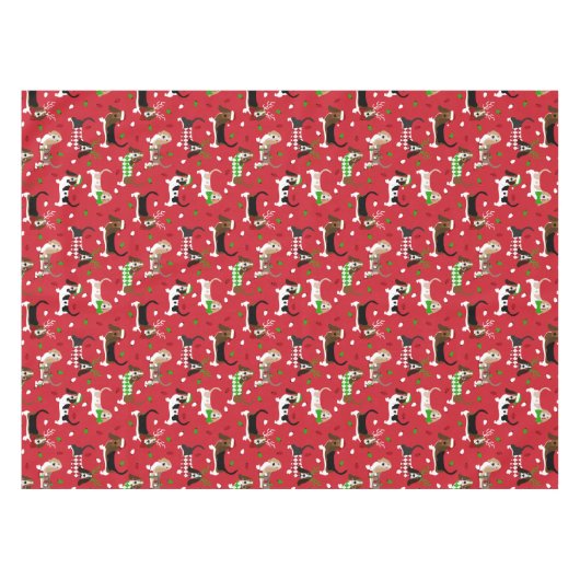 kerstbasset Hond Tafelkleed (Voorkant (Horizontaal))