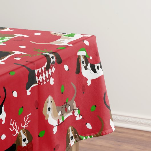 kerstbasset Hond Tafelkleed (Voorbeeld)