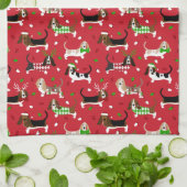 kerstbasset Hond Theedoek (Gevouwen)