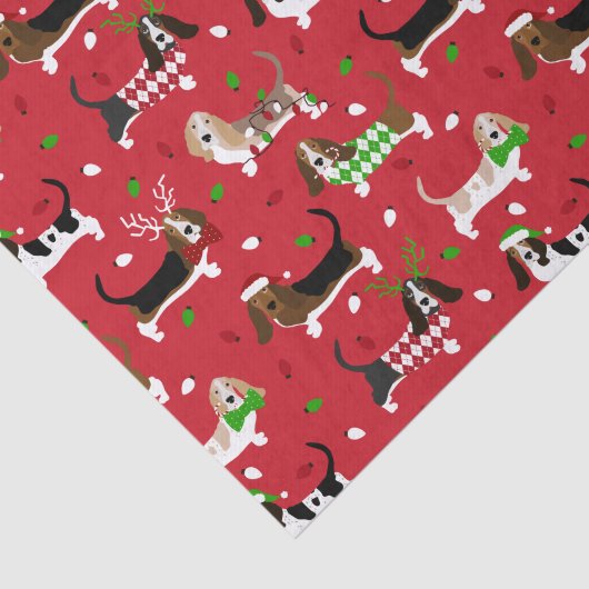 kerstbasset Hond Tissuepapier (Detail)