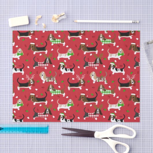 kerstbasset Hond Tissuepapier (Craft)