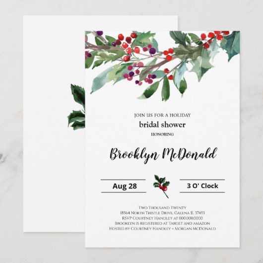 Kerstbassin - Uitnodiging (Voorkant / Achterkant)