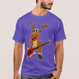 Kerstbassist Rudolf de rendierbasgitaar T-shirt