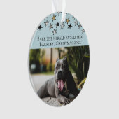 Kerstbast De Herald Angels Zingen Hond Ornament (voorkant)