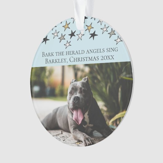 Kerstbast De Herald Angels Zingen Hond Ornament (voorkant)
