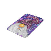 kerstbath mat gnome in Paars Pet zingend (Gekanteld)