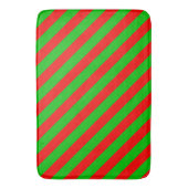 Kerstbath Mat/Red en Green Stripes Badmat (Voorkant Verticaal)