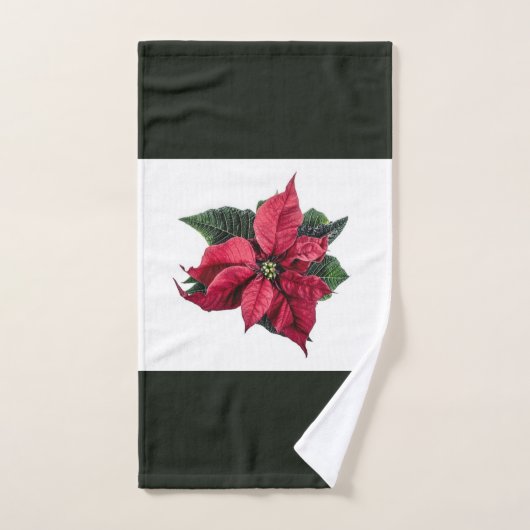 Kerstbathroomset, Poinsettia Patroon Bad Handdoek (Handdoek)