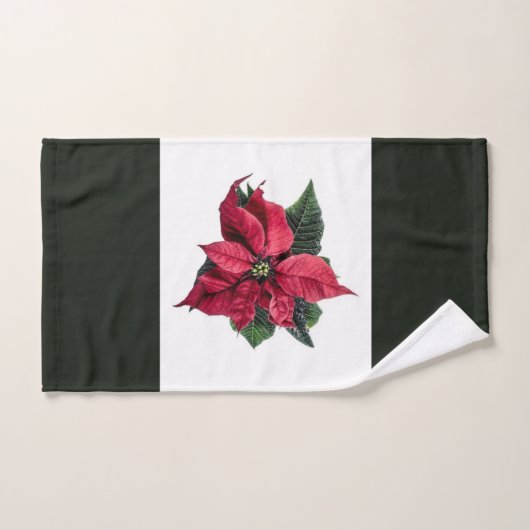Kerstbathroomset, Poinsettia Patroon Bad Handdoek (Handdoek)