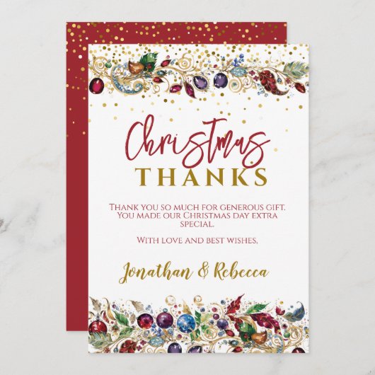 KerstBauble Bedankkaart (Voorkant / Achterkant)