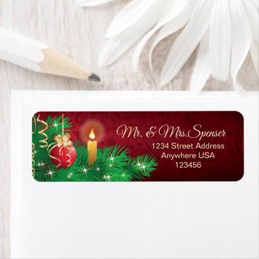 KerstBauble Candle Pine Etiket (Insitu)