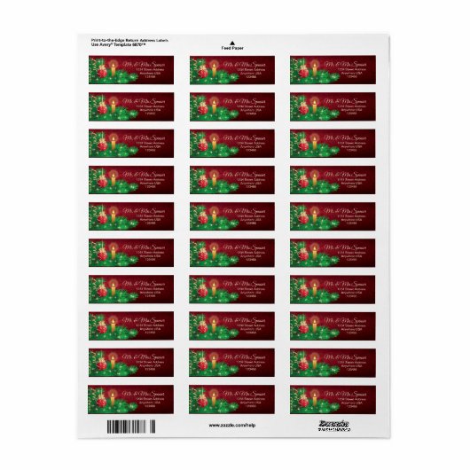 KerstBauble Candle Pine Etiket (Full Sheet)