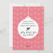 KerstBauble Italiaans Greyhound Dog Silhouette Feestdagenkaart (Achterkant)