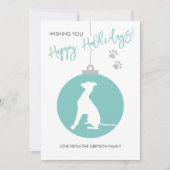 KerstBauble Italiaans Greyhound Dog Silhouette Feestdagenkaart (Voorkant)