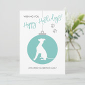 KerstBauble Italiaans Greyhound Dog Silhouette Feestdagenkaart (Staand voorkant)