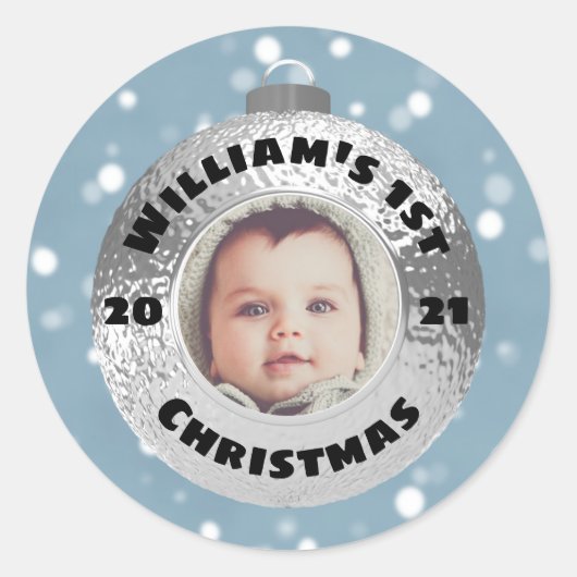 KerstBauble Ronde Sticker (Voorkant)