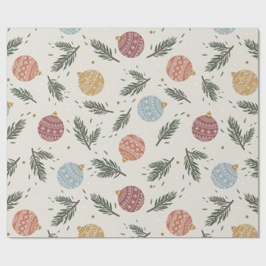 KerstBaubles Cadeaupapier (Vlak)