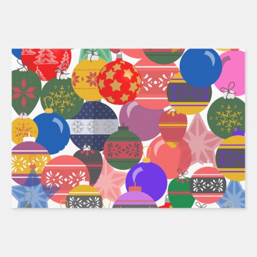 KerstBaubles  Inpakpapier Vel (Voorkant)