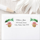KerstBaubles Vintage Retro Pine Wedding Etiket (Insitu)