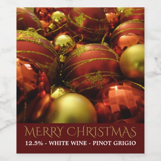 KerstBaubles Wijnlabel Wijn Etiket (Enkel label)