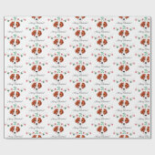 kerstbeagle cadeaupapier (Vlak)