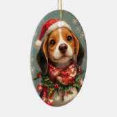 kerstbeagle Dog Keramisch Ornament (Rechts)