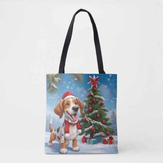 kerstbeagle Dog Tote Bag (Voorkant)