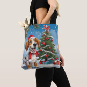 kerstbeagle Dog Tote Bag (Dichtbij)