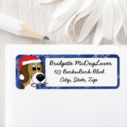 kerstbeagle etiket (Insitu)