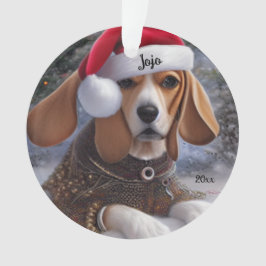 Kerstbeagle, Kerstmanhondenornament Ornament