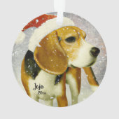 Kerstbeagle, Kerstmanhondenornament Ornament (achterkant)
