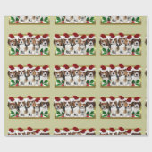 kerstbeagle puppies groen verpakkingspapier cadeaupapier (Vlak)