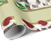 kerstbeagle puppies groen verpakkingspapier cadeaupapier (Rol Hoek)