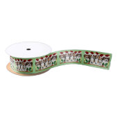 Kerstbeagle puppies Satin Ribbon Satijnen Lint (Spoel)