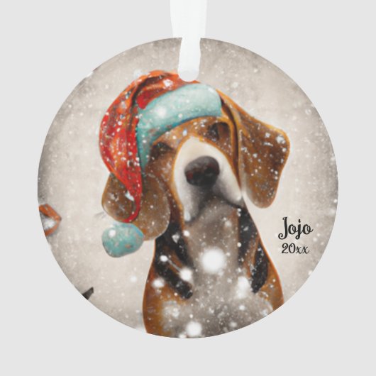 Kerstbeagle, Santa Dog Ornament (achterkant)