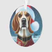 Kerstbeagle, Santa Dog Ornament (voorkant)