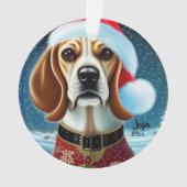 Kerstbeagle, Santa Dog Ornament (voorkant)