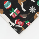 kerstbeagle Throw Blanket Fleece Deken (Hoek)