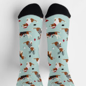 kerstbeagles blauw sokken (Top)