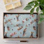 kerstbeagles blauw tissuepapier (Geschenk)